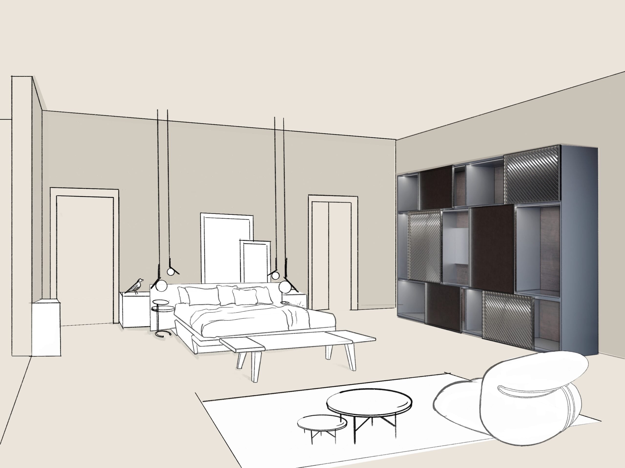 Concept 2-bedroom sketch interior